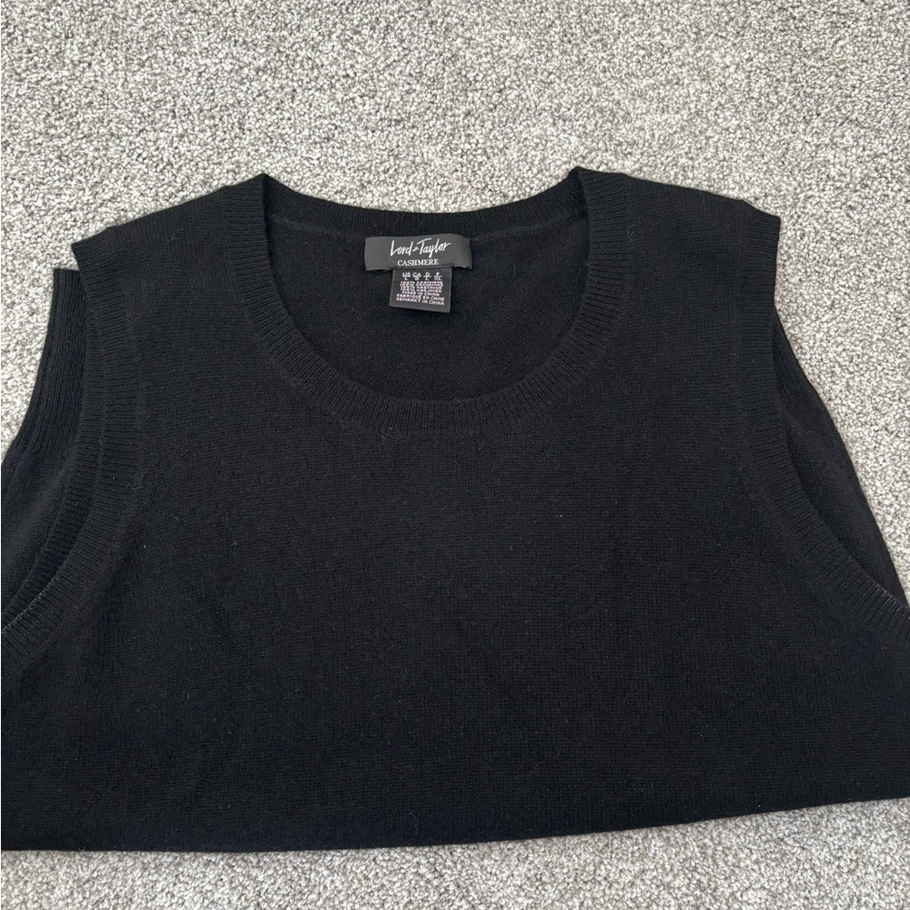 Lord & Taylor Black Sleeveless Cashmere Vest